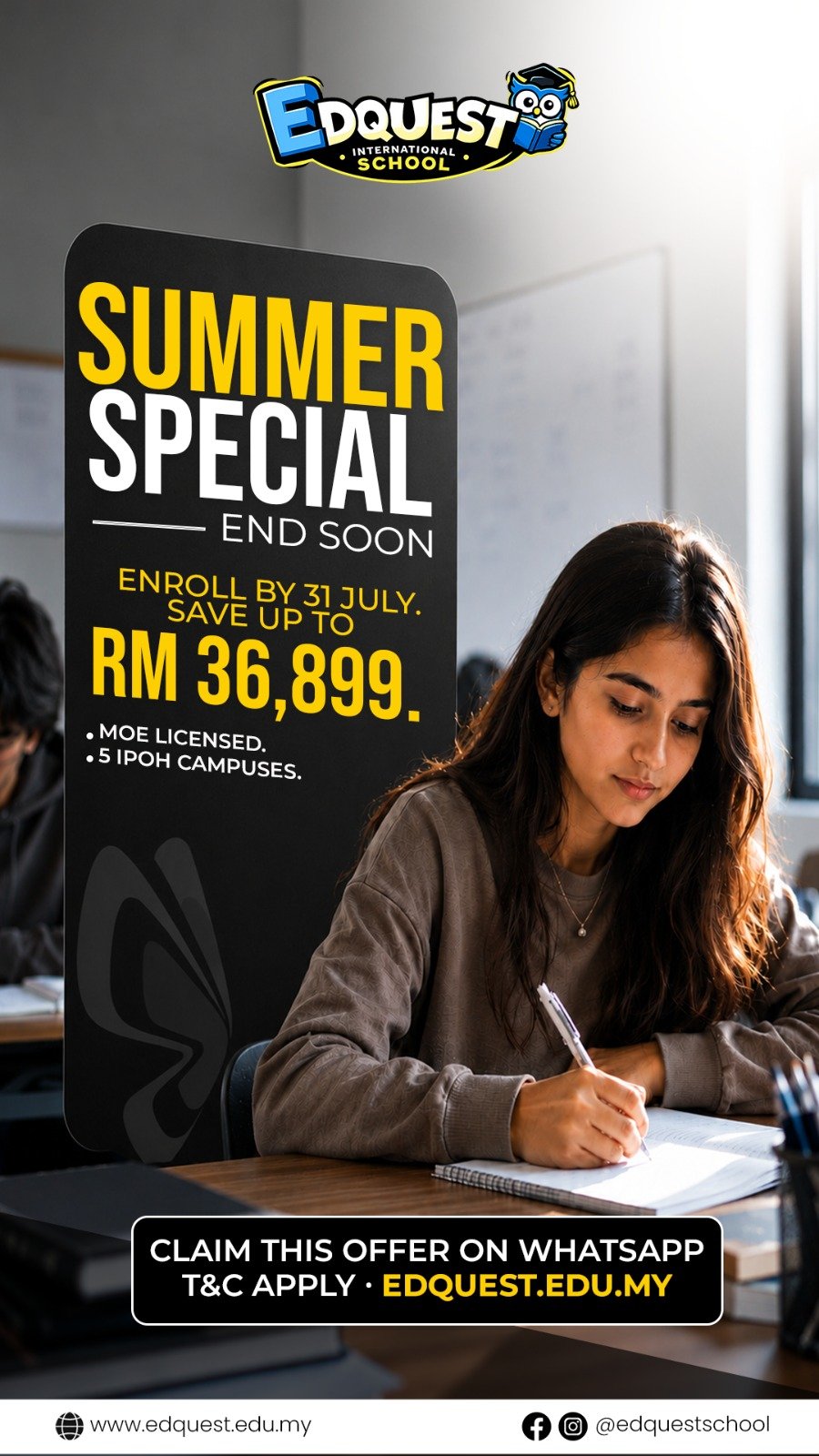 Edquest School Story Ad Dark